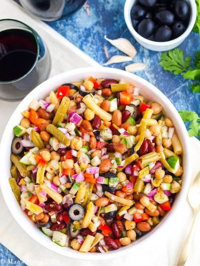 5 Bean Salad (Vegan + Gluten-Free!) Recipe + Photo by Mae's Menu
