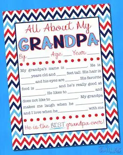 Grandparents Day Activity | "All About My Grandpa" Interview Free Printable (via Where The Smiles Have Been)