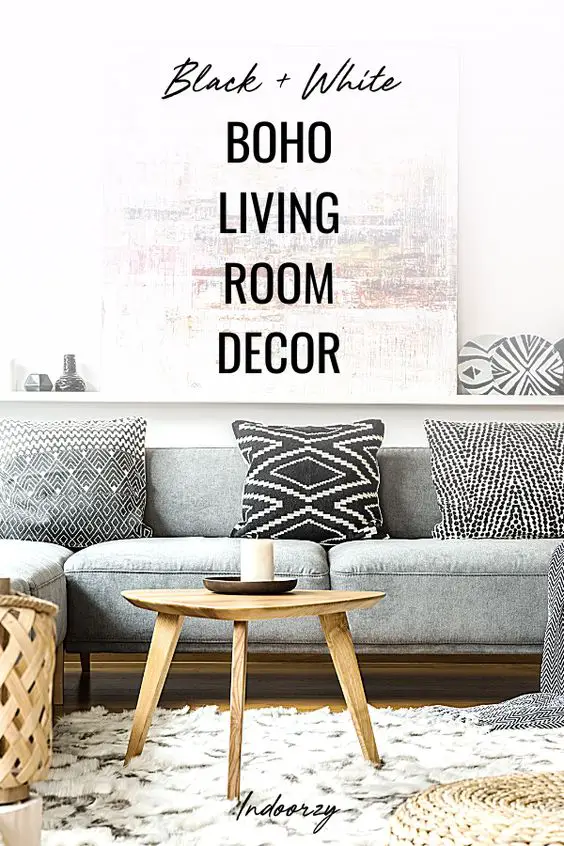Black and White Boho Living Room Decor (Gorgeous + Affordable!)
