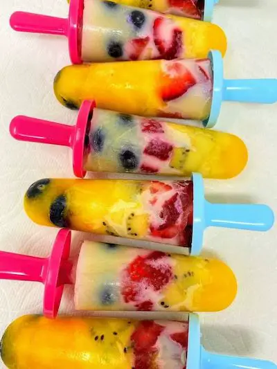 Healthy Rainbow Fruit Popsicles - Any Reason Vegans