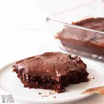 Keto Chocolate Zucchini Brownies with Frosting Recipe + Photo by Low Carb Yum