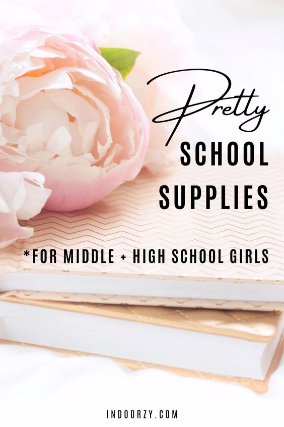 Pastel, Gold + Pink Aesthetic School Supplies + Locker Organization for Middle + High School Girls