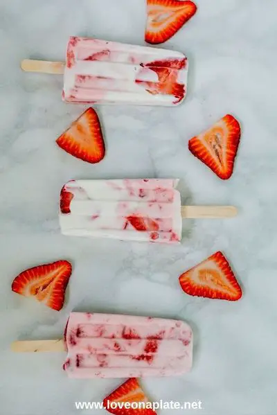 Strawberry Yogurt Popsicles - Love On A Plate