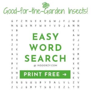 FREE Good Garden Insects Word Search PDF (Printable Download)