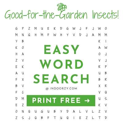 FREE Good Garden Insects Word Search PDF (Printable Download)