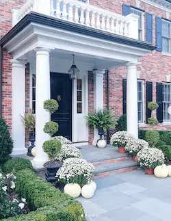 All-White Elegant Fall Porch Display