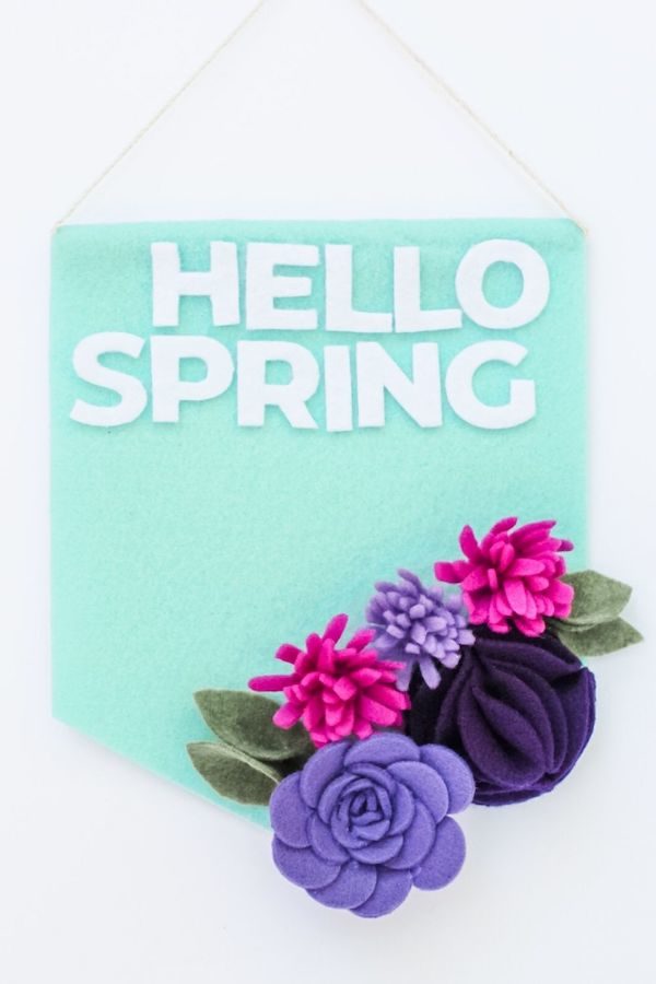 Hello Spring Flowers Wall Decor Felt Craft