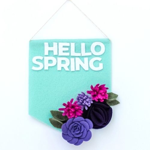 hello spring themed banner